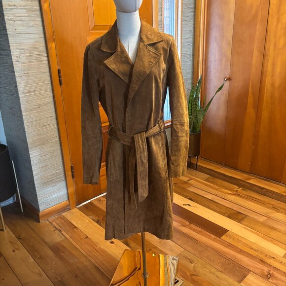 Suede Wrap Coat - Picture 1 of 6